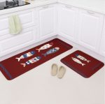 2 Pcs Set Kitchen Mat | Kitchen Water Absorbent Anti Slip Mat & Runner | Kitchen Mat | Water Absorbent Mat | water Absorbent non-slip Mat | long Beside Area Mat | washable Mat | Random color | Mat |