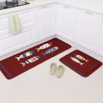 2 Pcs Set Kitchen Mat | Kitchen Water Absorbent Anti Slip Mat & Runner | Kitchen Mat | Water Absorbent Mat | water Absorbent non-slip Mat | long Beside Area Mat | washable Mat | Random color | Mat |