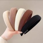 Tawakkal Mart Fashion Solid Color Hair Bands Girls Vintage Elastic Headbands Sponge Hairbands Hair Hoop Korean Hair Accessories for Women