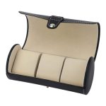 3 Slots Watch Organizer – PU Leather Travel Watch Storage Roll Box - Image 3