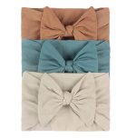 3Pcss Newborn Baby Headband Soft Bows Elaastic Headbands Hair Band Kids Turban Hair Accessories