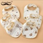 GP Cute U-shaped Baby Bibs Apron Soft Cotton Gauze Print Infant Saliva Towel Newborn Scarf Feeding Burp Cloths - Image 2