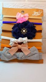 GP 4 pcs Bowknot Headbands. Bow headband For Girls kids. Solid color headbands. Newborn Baby Headbands. Soft heandbands. Big bow. Elastic Bow bands - Image 2