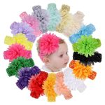Tawakkal Mart 3 Pieces Lovely Sweet Children Head Band Elastic Force Baby Headbands Fashion Lace Up Headbands Girls Infant Hair Band