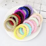 4Pcs Set Elastic Telephone Wire Hair Bands for Women, Fashion Ponytail Holders and Hair Ties - Image 2