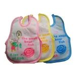 GP Pack Of 3 - Large Bib For Babies With Back Plastic[RANDOM COLOUR+RANDOM DESIGNS]