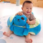 Cute Puppy Stuffed Plush Sofa Baby Seats Children Sofa Support Seat Learning Training Cushion Baby Carrier Seater Toddler Nest Puff Cartoon Minnie Mouse Chair Soft Babies Toys with 2 Holes for Legs For 0-2 Years