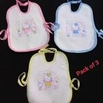 GP Pack of 3 - High Quality Baby Large Size Bibs - Absorbable - For Girl And Boy - Cotton Bibs[RANDOM COLOUR+RANDOM DESIGNS]