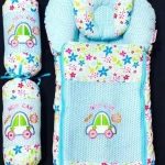 Cotton Carry Nest With 3 Pillows - 4 Pcs Set
