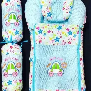 imgi_55_f528e29b909240f3a3d24a9fc964f7a9 Cotton Carry Nest With 3 Pillows - 4 Pcs Set - Image 1