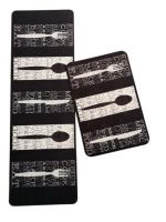 2 Pcs Set Kitchen Mat | Kitchen Water Absorbent Anti Slip Mat & Runner | Kitchen Mat | Water Absorbent Mat | water Absorbent non-slip Mat | long Beside Area Mat | washable Mat | Random color | Mat | - Image 2