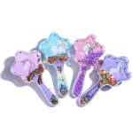 Tawakkal Mart Baby Hairbrush Cute Star Unicorn Hair Brush Glitter Massage Comb Shower Detangling Hair Brush Salon Adorable design and color