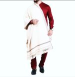 Kashmiri Dhussa Shawl For Men Wool Shawls Warm Shawl Winter Shawl Chader White