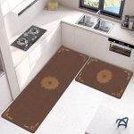 2 Pcs Set Kitchen Mat | Kitchen Water Absorbent Anti Slip Mat & Runner | Kitchen Mat | Water Absorbent Mat | water Absorbent non-slip Mat | long Beside Area Mat | washable Mat | Random color | Mat | - Image 5