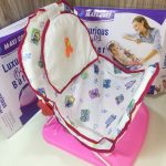 High Quality Imported Luxurious Baby Bather Bath Seat with Head Pillow Foldable Portable For Newborn Born Babies to 1 Year