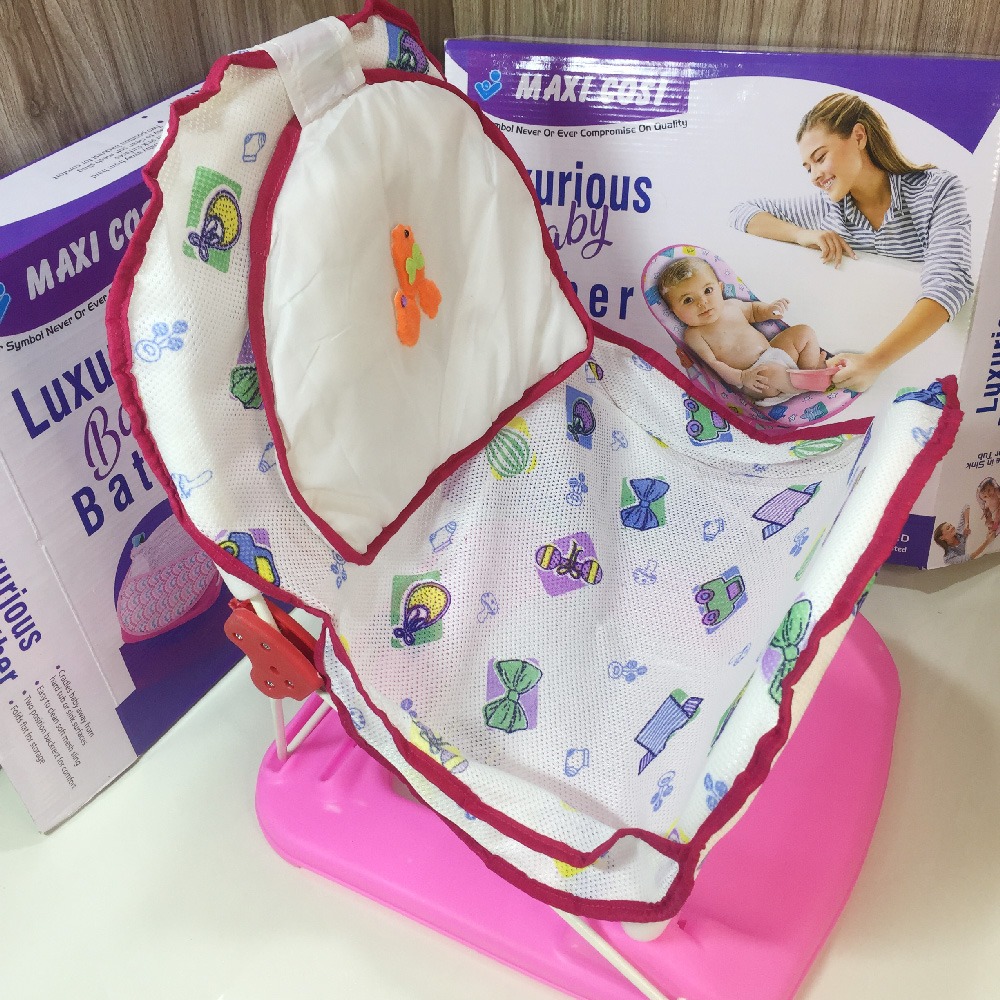 imgi_57_399e4dbf63c8c61005718d17c85546a2 High Quality Imported Luxurious Baby Bather Bath Seat with Head Pillow Foldable Portable For Newborn Born Babies to 1 Year - Image 1