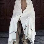 Kashmiri Dhussa Shawl For Men Wool Shawls Warm Shawl Winter Shawl Chader White - Image 3