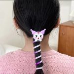 Flower Decor Hair Tie for Girls Adorable Spiral Hair Ties for Girls No Crease Stretchy Ponytail Holders with Cute Bowknots Hearts Flowers Traceless Hair Accessories for High for Southeast for Kids - Image 2