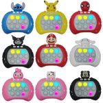 Quick Push Pop It Game Console Pikachu & Kuromi Popsocket Electronic Pushit Pro Super Bubble Pop Game Light Push Up Poplight Antistress Fidget Toys with Box - Image 2