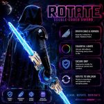 Rotate Double-Edged Light Sword Toy with LED Lights & Sound Effects - 360° Spinning Dual Blade Laser Sword Lightsaber for Kids Boys - Best Birthday & Eid Gift Action Toys - Image 3