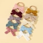 10Pcs/Set Princess Nylon Bowknot Baby Headband Sweet Solid Color Newborn Girl Hair Band Cute Soft Elastic Kid Toddler Headwear - Image 3
