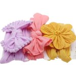 Tawakkal Mart 3Pcs/set Nylon Elastic Baby Headbands Soft Solid Color Kids Headwear Children Infant Girls Hair Bow Baby Hair Accessories - Image 3