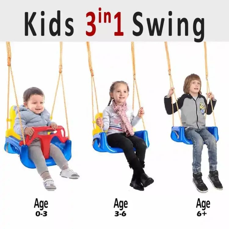 imgi_58_8bb1d362818a55ca57d1478a27837d72 3-in-1 Baby Swing Seat, Toddler Swing, Anti-Flip Snug & Secure Detachable Infants to Teens Kids Swing Seat for Outside Playground, Blue - Image 1