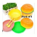 Lunch Box Kids Tiffin Box For School Burger Shaped Meal-it Box Large Lunch Box - Image 4
