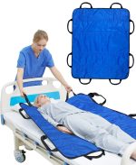 Positioning Bed Pad with Handles Washable Draw Sheets for Hospital Bed Ridden Patient Clothes Waterproof Glide Sheets for Patients Moving Pad for Lifting & Transfer Sheet 44" x 27" Inches - Image 3