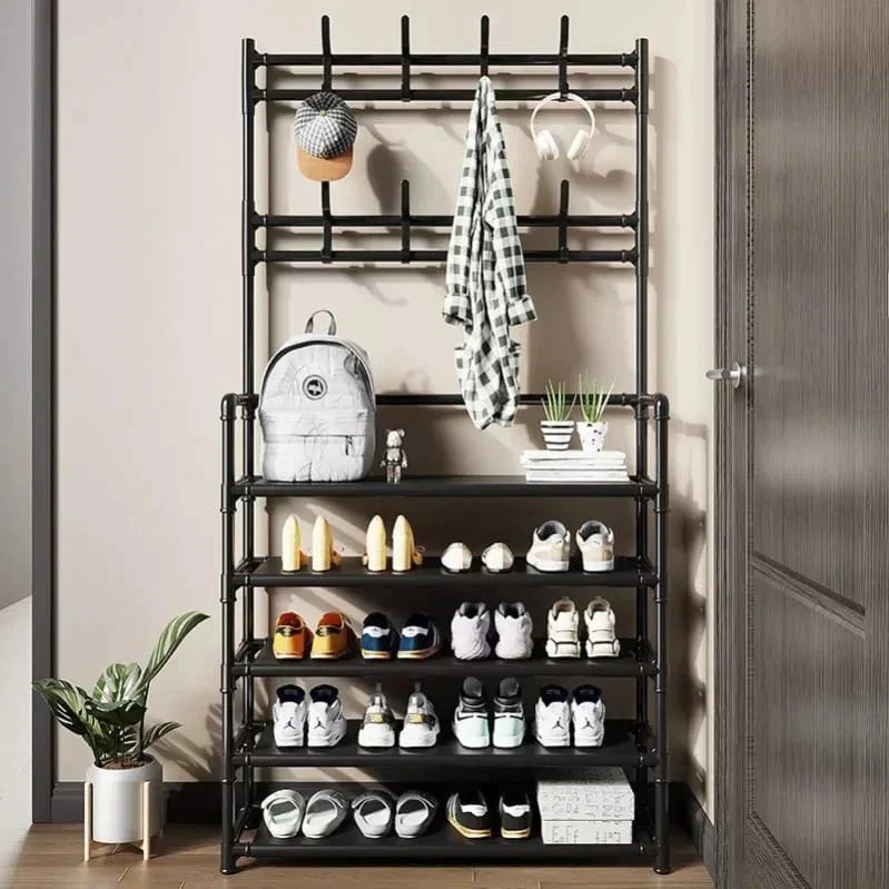 imgi_59_97529a9b2bbcf09c7cff314bd3f57bd3 Shoe Rack 5 Layer With Coat Rack - Image 1