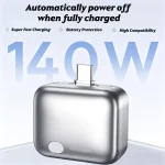 140W Universal Auto Disconnect Charger Adapter Cable, Type-C Mobile Fast Charging Separator with Full Charge Auto Cut for Night Charging - Image 4
