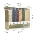 6-in-1 Cereal Dispenser – Wall Mounted Rice & Grain Storage Container, Multi-Compartment Dry Food Dispenser for Cereals, Pulses, Sugar & Snacks - Image 6