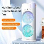 Double Head Spray Cooling Fan || Portable Mini Air Cooler With Mist Humidifier || Mini fan Desktop Table Cooling Fan For Home & Office (Pack Of 1) (Double Ended Spray Fan) | Available at velvet vibes