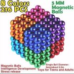 5MM 216 Pieces Magnet Balls (8 Multi Color) Magnetic Unique Gift