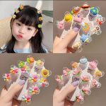 10pcs set Cartoon Animals Fruit Hairpins hair clips Headwear Hair Accessories kids Gift
