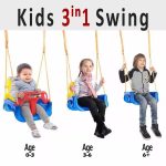 3-in-1 Baby Swing Seat, Toddler Swing, Anti-Flip Snug & Secure Detachable Infants to Teens Kids Swing Seat for Outside Playground, Blue - Image 4