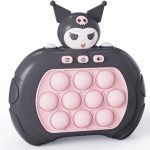 Quick Push Pop It Game Console Pikachu & Kuromi Popsocket Electronic Pushit Pro Super Bubble Pop Game Light Push Up Poplight Antistress Fidget Toys with Box