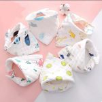 1pcs new triangle shape bib for baby random colour+random designs will be send for baby. - Image 4