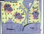 Baby 3 Pcs Suit & Bib with Wrapping Sheet - Image 3