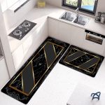 2 Pcs Set Kitchen Mat | Kitchen Water Absorbent Anti Slip Mat & Runner | Kitchen Mat | Water Absorbent Mat | water Absorbent non-slip Mat | long Beside Area Mat | washable Mat | Random color | Mat | - Image 7