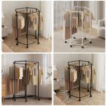 Freestanding Garment Rack, Double Space Multi-Purpose Metal Clothing Organizer - Image 2