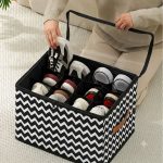 12 portion Foldable Shoe Storage Box with Grid Non-Woven Fabric Shoes Storage Bag Dustproof Closet Organizer Foldable Shoe Storage Container with Dividers