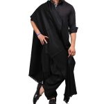 Kashmiri Dhussa Shawl For Men Wool Shawls Warm Shawl Winter Shawl Chader White - Image 4