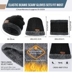Winter Beanie Hat for Men Knitted Hat Winter Cap Beanie Women Thick Wool Neck Scarf Cap Balaclava Mask Bonnet Hats Set - Image 4