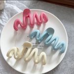 awakkal Mart Dopamine Creamy Color Geometry Wave Line Back Head Hair Claw Hair Claw Clip Women Girl Hairpin Ponytail Hair Accessories - Image 2