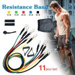 Resistance Bands Set 11 Pack Workout Bands,Include 5 Exercise Bands up to 100lb,2 Handles,2 Straps,1 Door Anchor,1 Carry Bag,for Resistance Training,Physical Therapy,Home Workouts Power Exercise Resistance Band