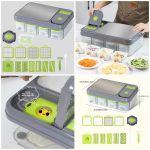 Multifunctional Vegetable Chopper with Container And Cutting Board, Suitable for Chopping