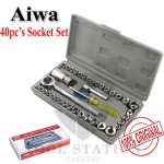 Original Aiwa 40 Piece Toolkit Tool kit Combination Socket Ratchet Wrench Set Tool Kit Toolkit Goti Set Ring Spanner Pana Set Screw Driver Bit Set Hand Toolkit Tools Kit Car Bike Cycle Repairing Hand Tool kit Toolkit Set Screwdriver Toolkit Drill Machine - Image 2