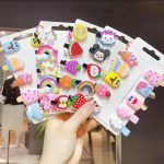 Fashion Vibe 10 pcs Unicorn Ice Cream Hair Clips Set Baby Hairpin For