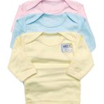 Tawakkal Mart Pack of 3 Newborn Baby Inner Vests Banyan In Cotton Stuff for Newborn Baby Full Sleeves & Half Sleeves (UniSex) 0-12M